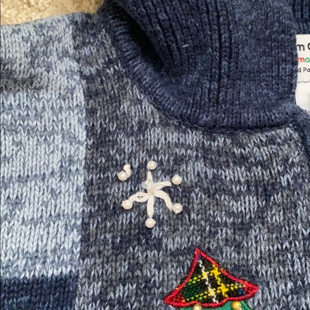 ❤️ Blue Vintage 🎄 Christmas Holiday Cardigan Sweater ❤️ - Picture 4 of 7